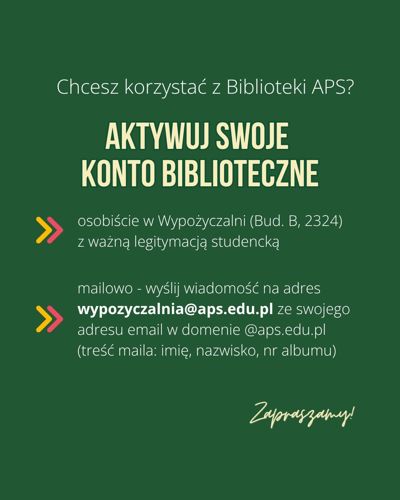 Aktywuj konto biblioteczne