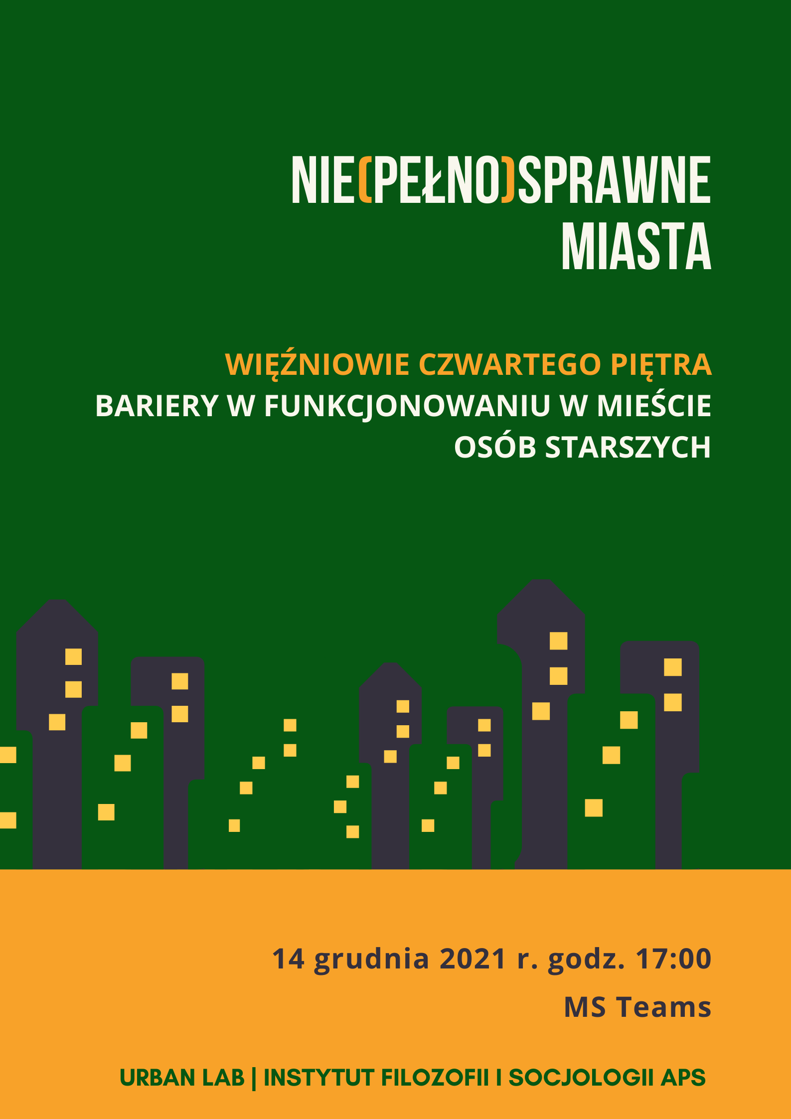 Plakat pierwszego seminarium Niepełnosprawne miasta
