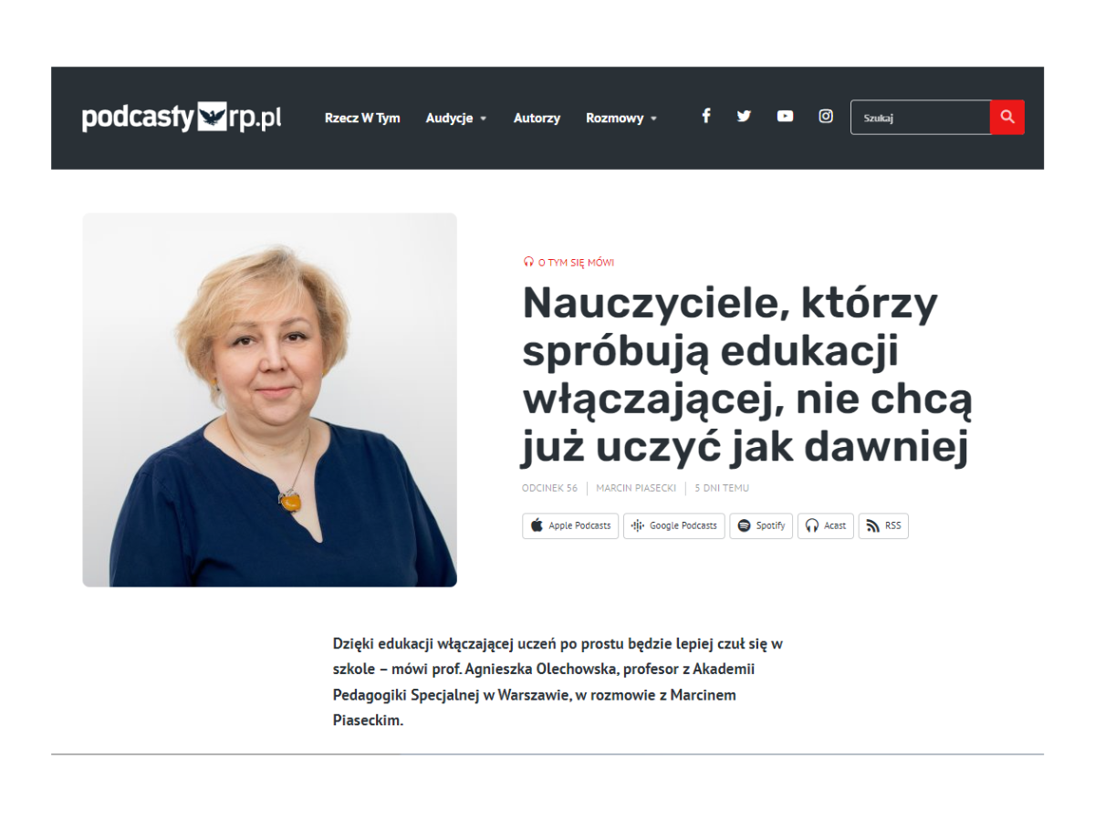 Widok strony Rzeczpospolitej ze zdjęciem dr Agnieszki Olechowskiej
