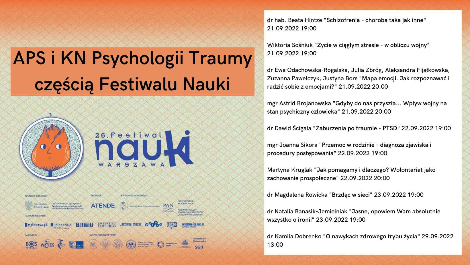 szczegóły dotyczące wykładów APS na Festiwalu Nauki