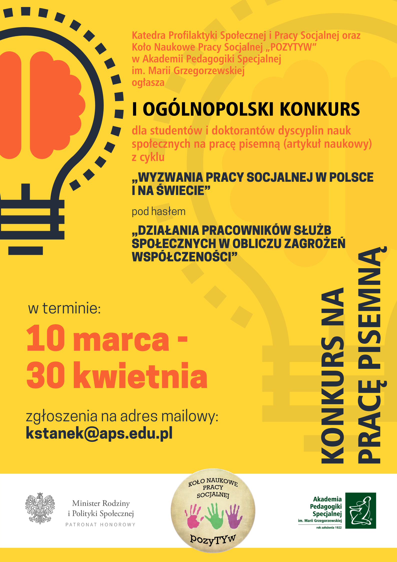 plakat informacyjny do konkursu