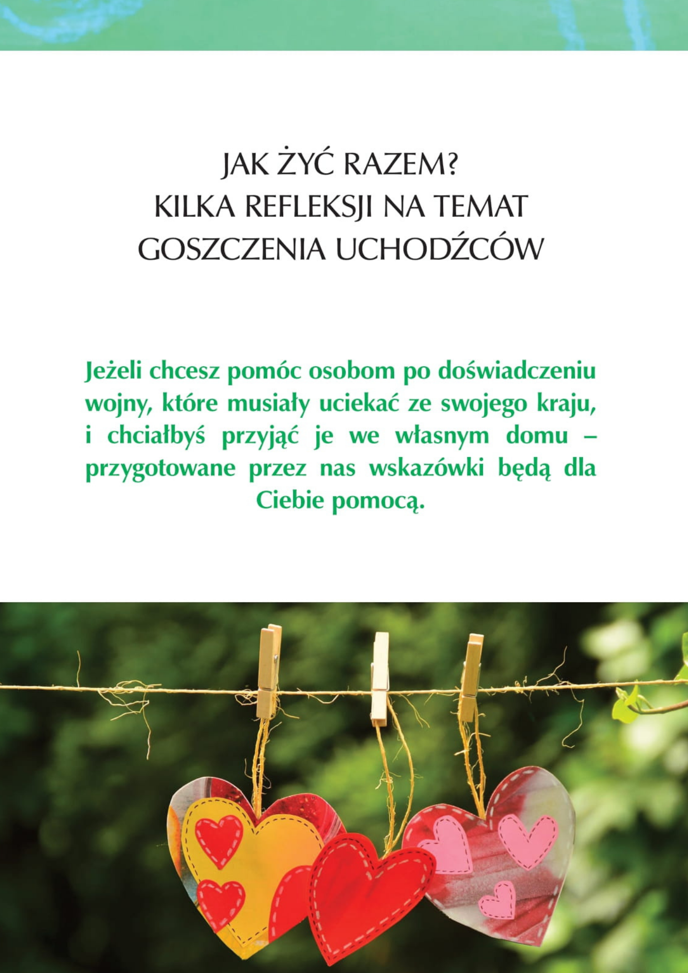 Okładka ulotki pomocowej dla osób goszczących uchodźców